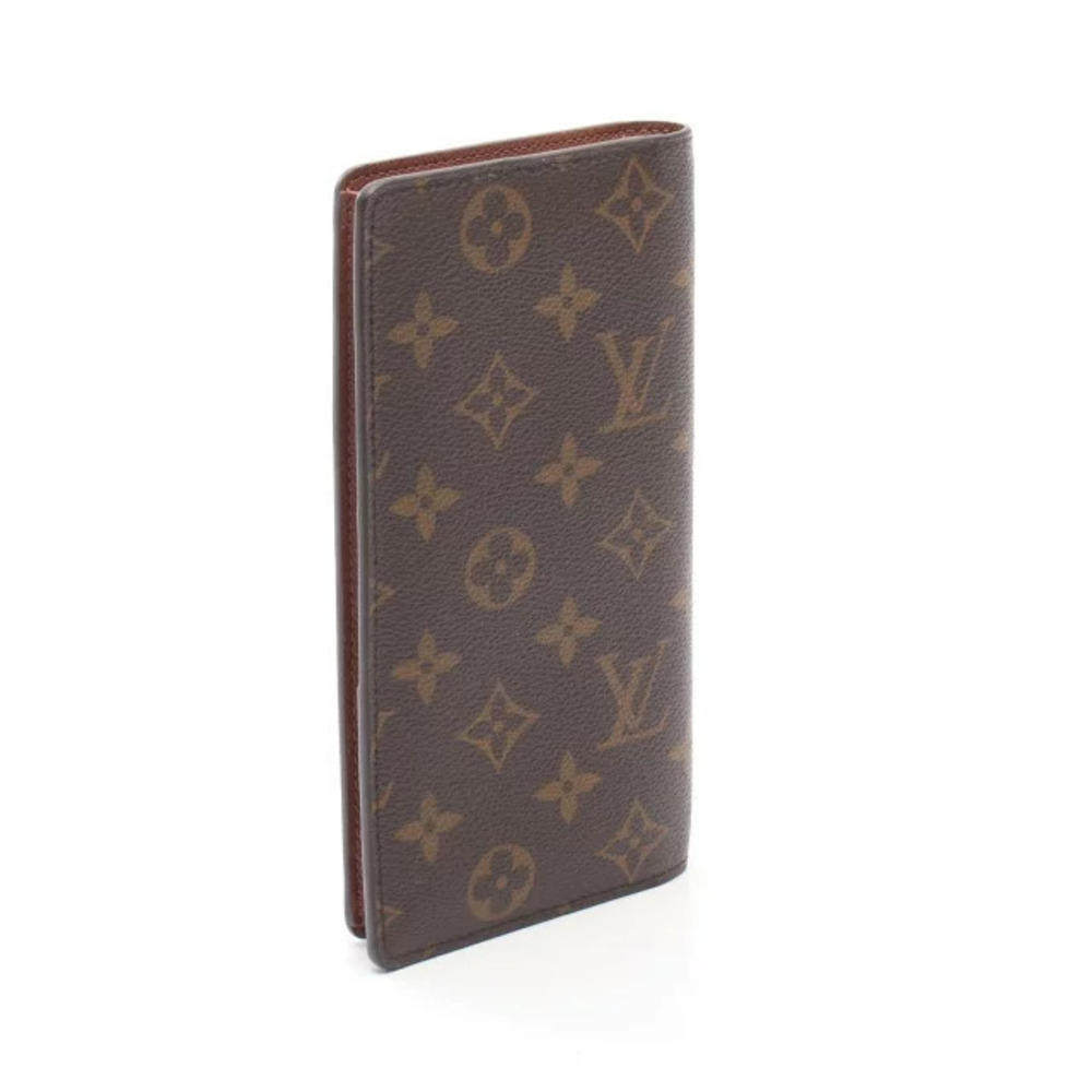 Louis Vuitton Wallet Brazza Brown Monogram Portefeuille Long Bi fold Brown
